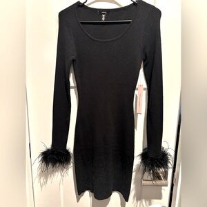 Aqua Classic Black Knit Dress